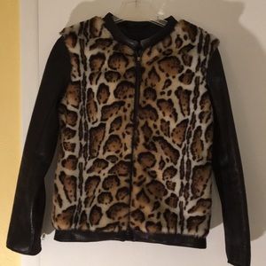 Faux Fur/Leather combo jacket.  Fabulous Furs.
